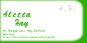 aletta hay business card